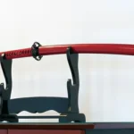 Bright Red Saya Katana, Closed Scabbard Display Samurai Sword